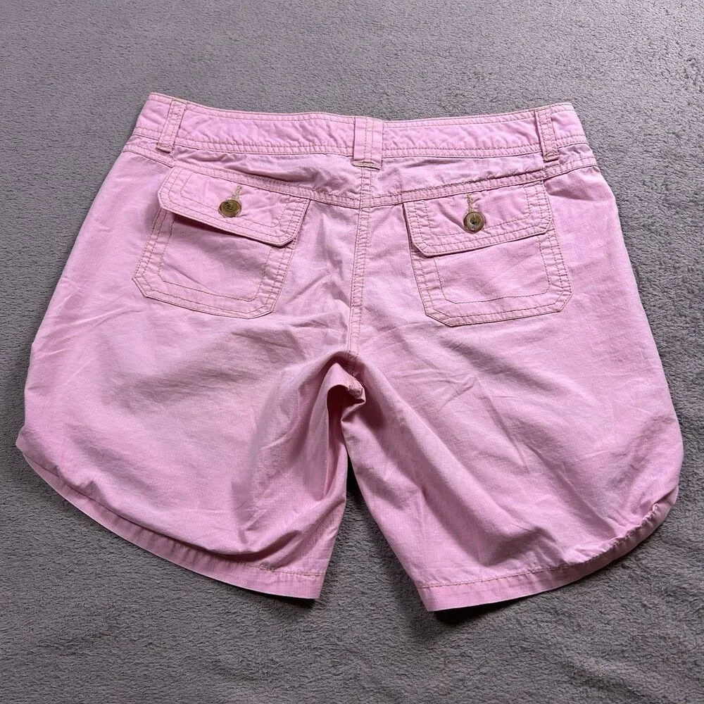 Tommy Hilfiger Utility Cargo Shorts Women's 2 Pink 100% Cotton Y2K Preppy Summer